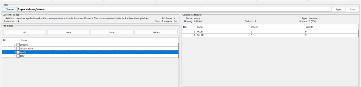 Data Preprocessing in WEKA output screenshot 5